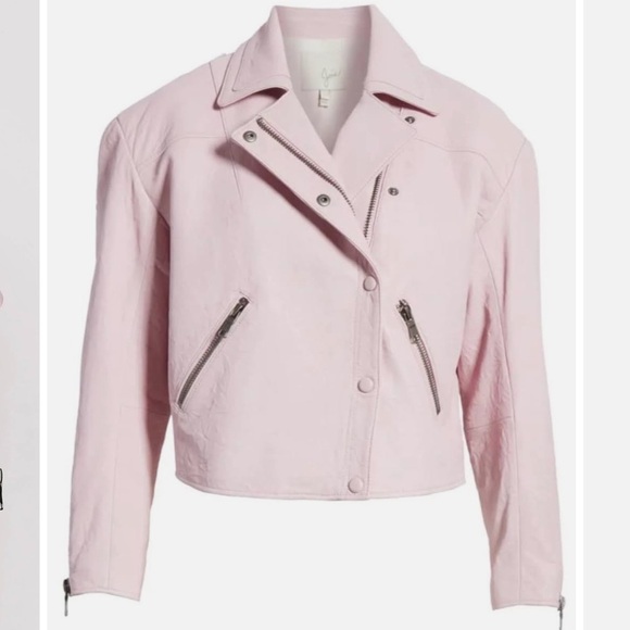 JOIE Akirako Leather Moto Jacket In Fleur D-isle - Picture 2 of 13